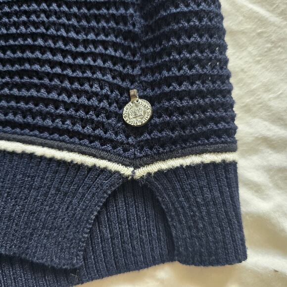 Scotch & Soda Womens Mesh Pullover Sweater Navy Size 2 Nautical Spring Summer - Picture 6 of 9